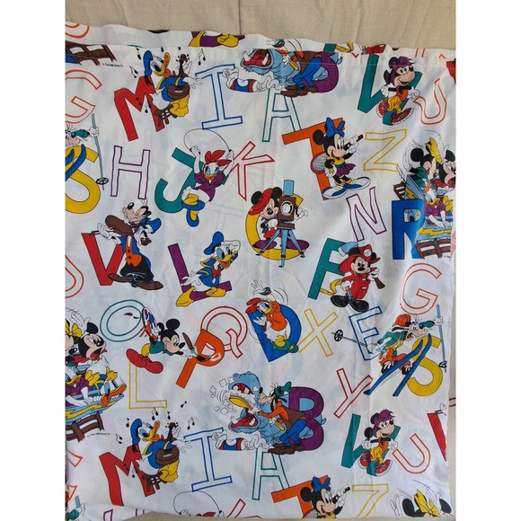 Disney Mickey & Friends Double Flat Sheet 96x80 Alphabet Vtg Pacific Daffy Goofy - Picture 5 of 6